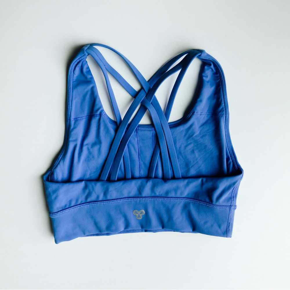 Aritzia TNA Strappy Back Long Line Sports Bra Cobalt Blue - Size Small